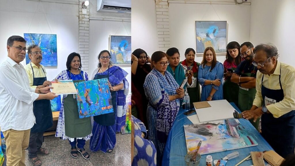 A Day in the Language of Colour Rezwan Nabis Acrylic Workshop by Bibhab gallery halkhata